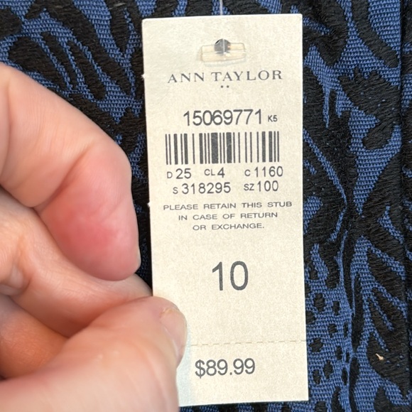 NWT Ann Taylor Blue & Black‎ MIDI Skirt in Size 10 - Picture 5 of 8